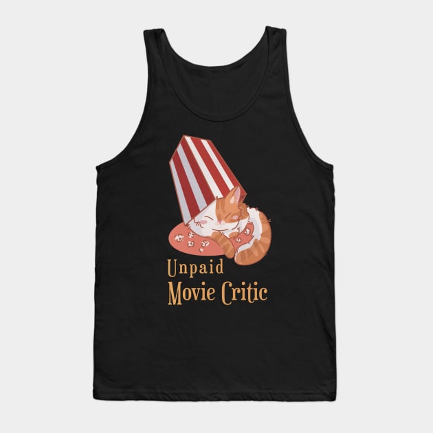 Unpaid Movie Critic - Red and white sleeping cat Tank Top by Feline Emporium